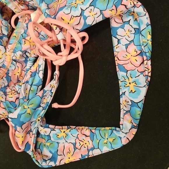 💕FOR LOVE AND LEMONS💕 Yasmin One-Piece Swimsuit ~ Blue Floral Print Small NWT - Picture 10 of 14